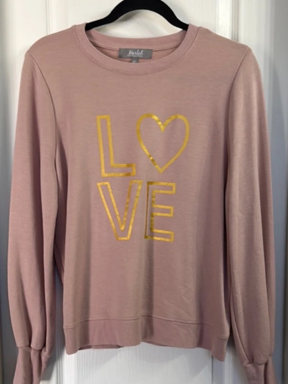 Marled "Love" Sweatshirt Size M